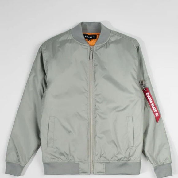 Reason Men's Silver Bomber Jacket - Picture 1 of 2
